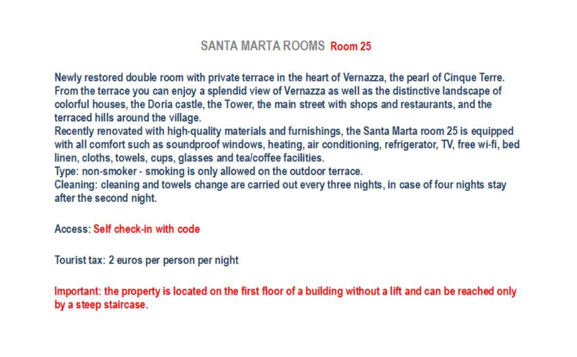 Santa Marta Rooms - Vernazza Exterior foto